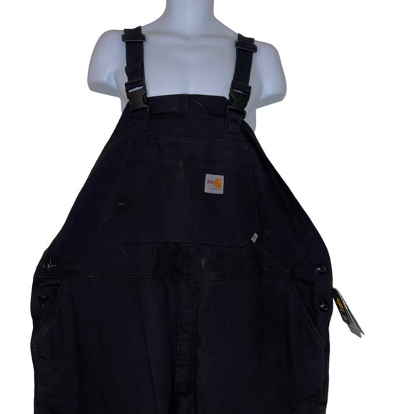 NWT Carhartt Duck Bib Overall Mens 48 30 Flame Resistant Heavyweight Quilt Lined - Picture 2 of 11